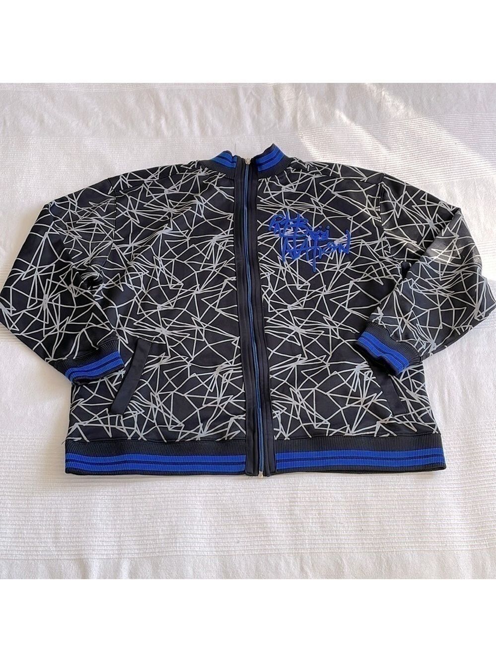 PNB Nation Geometric Zip Up Lightweight Jacket Large